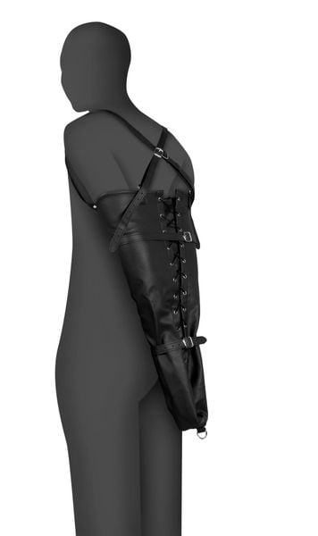 Lace-Up Full Sleeve Arm Restraint - Black zdjęcie 1