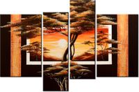 130CM 85 OBRAZ 4 ELEM ZŁOTO AFRYKI ŚCIENNY