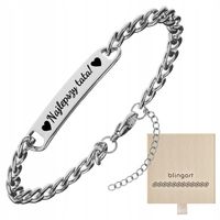 Bransoletka dla Taty z grawerem pancerka Prezent na Dzień Ojca BLINGART