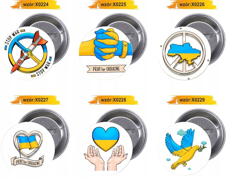 Przypinki buttony TANIO SOLIDARNOŚĆ Z UKRAINĄ zdjęcie 3