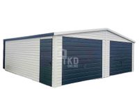 Garaż Blaszany 7x6 2x Brama - rynny - Antracyt + biały TKD143