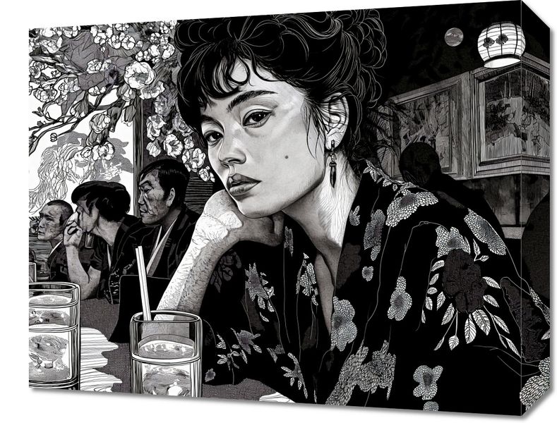 Obraz 50x40cm Czarne Kimono zdjęcie 1