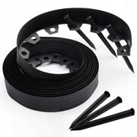 OBRZEŻE OGRODOWE 10m czarny wys. 6cm trawnikowe tworzywo sztuczne + kotwy