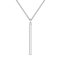 srebrny minimalistyczny naszyjnik z prostopadłościanem