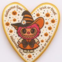 CIASTKO LUKROWANE HALLOWEEN NO.5A ROZ.S SERCE RĘCZNIE ROBIONE