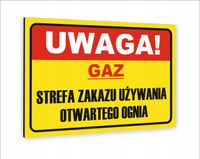 Tabliczka znak informacyjny nadruk UV dibond 40x30 UWAGA GAZ