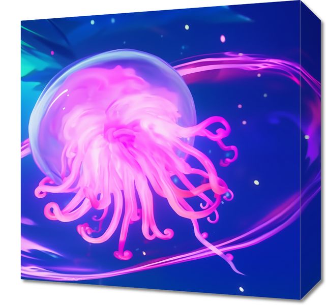 Obraz 40x40cm Neonowa Meduza zdjęcie 1