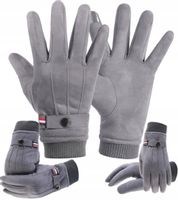 Rękawiczki Zamszowe Dotykowe Zimowe Ciepłe Męskie