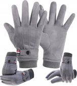 Rękawiczki Zamszowe Dotykowe Zimowe Ciepłe Męskie