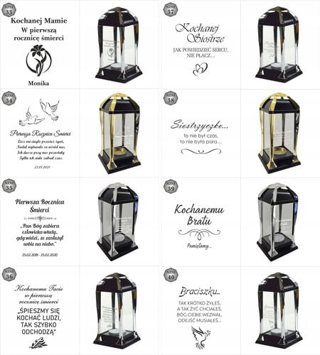 Kapliczka z grawerem Znicz pamiątkowy personalizowany napis dla dziadka na Arena.pl