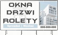 BANER REKLAMOWY 300x150cm projekt w cenie OKNA DRZWI ROLETY SPRZEDAŻ
