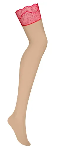 obsessive cupide desir beżowe pończochy z czerwoną koronką s/m na Arena.pl