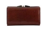 Portfel damski klasyczny skórzany - Brązowy