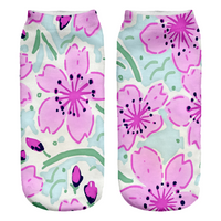 Skarpetki-stopki bawełniane fullprint FLOWER