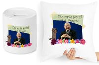Jarosław Kaczyński Zestaw Poduszka + Skarbonka Z Nadrukiem Ze Zdjęciem