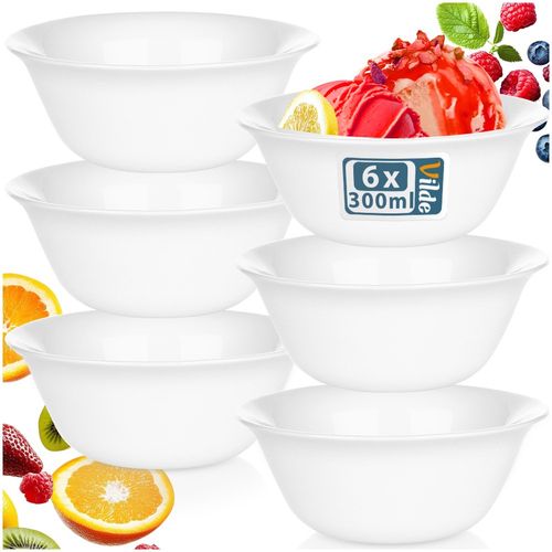 Miseczki szklane białe 300 ml 6 szt. na Arena.pl