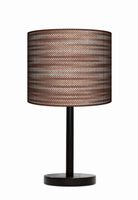Lampa stołowa - nocna drewniana duża - Rattan brąz