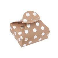 PUDEŁKA SKŁADANE CANDY BOX 6X7,5X2,5 CM SREBRNE KROPKI 4 SZT DPBO-055 DP