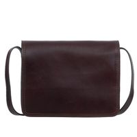 VERA PELLE torebka skórzana listonoszka duża z klapą V554 c.brązowa