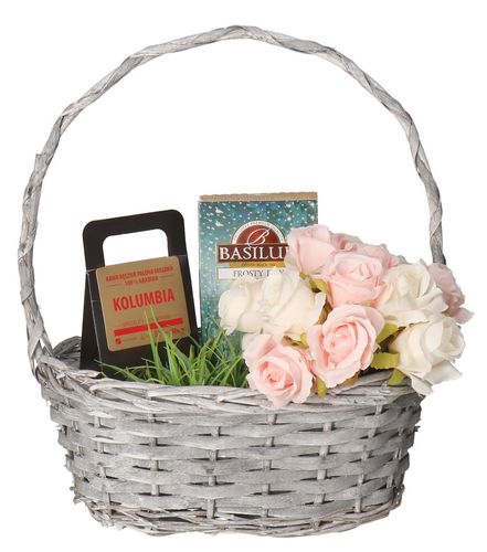 KOSZ WIKLINOWY DUŻY MOCNY SZARY KOSZE PREZENTOWE na Arena.pl