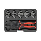 YATO SZCZYPCE 220mm ZESTAW DO ZACISKANIA KONEKTORÓW 5MATRYC WALIZKA YT22451