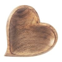 Talerz Drewniany na Przekąski Przystawki do Serwowania Serce 20x21 cm Mango