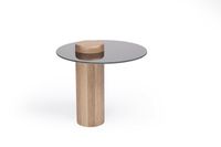 Stolik TYK 500 dąb naturalny, blat lustr