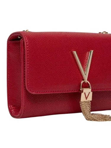 torebka skórzana czerwona damska z łańcuszkiem valentino na Arena.pl