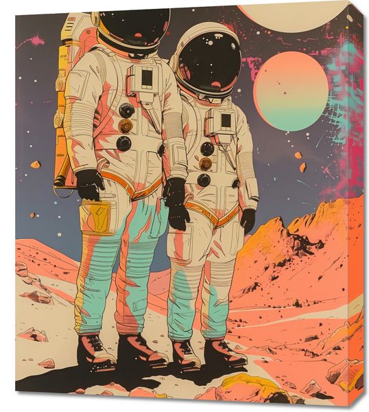 Obraz 60x70cm Astrounauci Kosmonauci zdjęcie 1