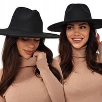 KAPELUSZ KOBIECY DAMSKI WYGODNY DUŻY WIOSENNY JESIENNY CZAPKA CZARNY 2559