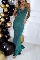 Sukienka maxi Lux Rose emerald