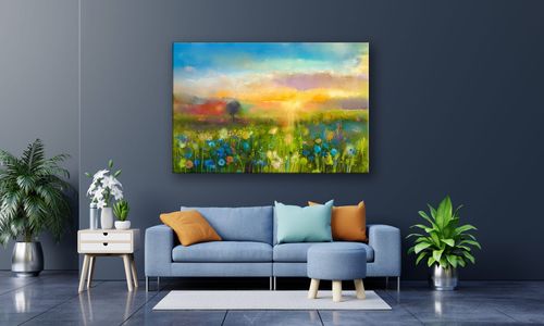 OBRAZ NA PŁÓTNIE 058 Łąka 60x40cm na Arena.pl