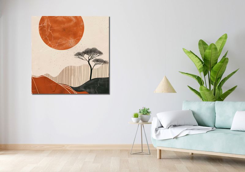 Obraz 100x100cm Afrykański Zachód Słońca zdjęcie 2