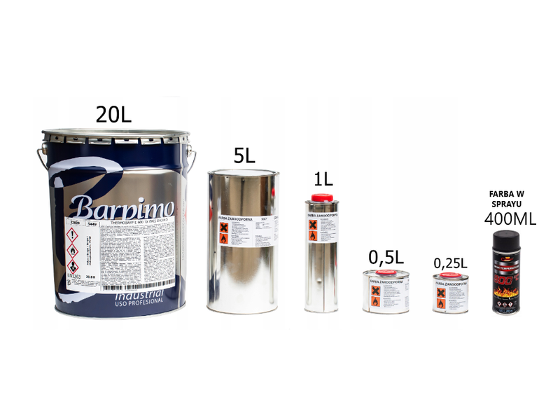 FARBA ŻAROODPORNA DO KOMINÓW TŁUMIKA PIECA 0,35kg zdjęcie 3