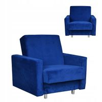 fotel rozkładany alicja do spania z pojemnikiem family meble niebieski