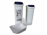 ZESTAW POJEMNIKÓW NA KARMĘ DLA ZWIERZAT Z ŁOPATKĄ"ROTHO"6L,4L