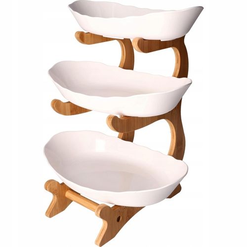 PATERA 3 PIĘTROWA KOSZ NA OWOCE WARZYWA STOJAK BAMBUSOWY TACA DUŻA na Arena.pl