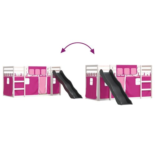 Łóżko na antresoli, ze zjeżdżalnią i zasłonkami, 90x190 cm na Arena.pl