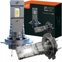 ŻARÓWKI SAMOCHODOWE LED H7 12V/24V 60W 6000K 6000LM HOMOLOGACJA +600% MOCY