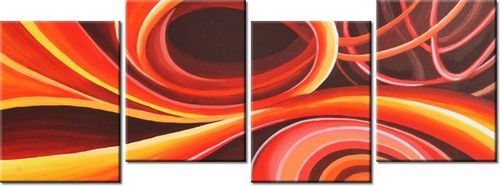 45CM 120 OBRAZ 4 ELEM POMARAŃCZOWY WIR ŚCIENNY na Arena.pl