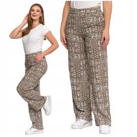 Spodnie Damskie Długie Szeroka Nogawka Luźne z Wiskozy ELEGANCKIE MORAJ XL