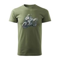 Koszulka motocyklowa z motocyklem na motor Kawasaki Versys 650 KLE 650 męska khaki S