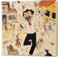 Obraz 100x100cm Chaos w Miasteczku