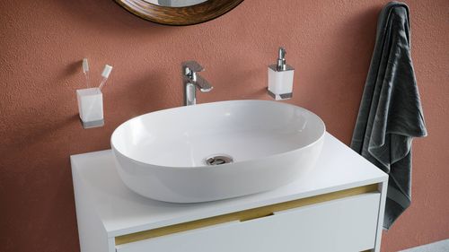 Jima umywalka nablatowa 61x41 cm owalna, biały połysk na Arena.pl