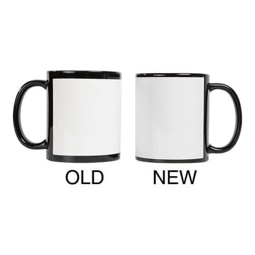 Czarny kubek 330 ml z białą ramka do sublimacji na Arena.pl