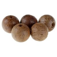 Drewniane koraliki KULA 20mm KOKOSOWE 5szt. brązowe