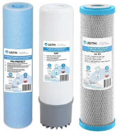 Zestaw wkładów do filtrów wody Filtr 3 stopniowy USTM Antybakteryjny na Arena.pl