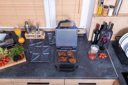 OPIEKACZ GOFROWNICA TOSTER DO KANAPEK GRILL WYMIENNE WKŁADY 3w1 MOC na Arena.pl