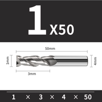 Frez trzpieniowy VHM 2-ostrzowy do aluminium Rozmiar: Ø1x3x4Dx50L
