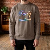 Bluza crewneck brązowa z Twoim nadrukiem XS